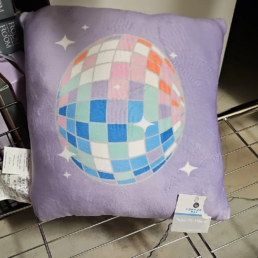 Nwt Purple Disco Ball Pillow Squishy